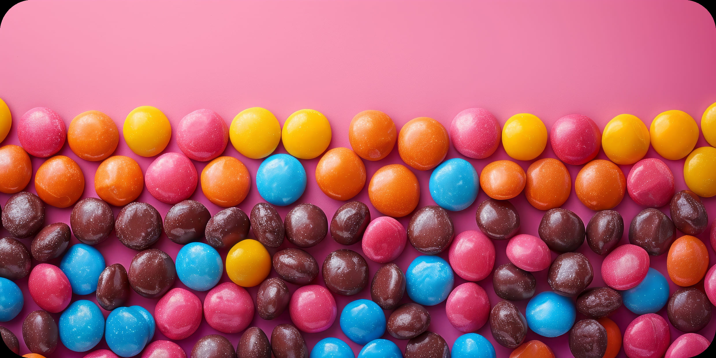 Colorful candy universe with various sweets